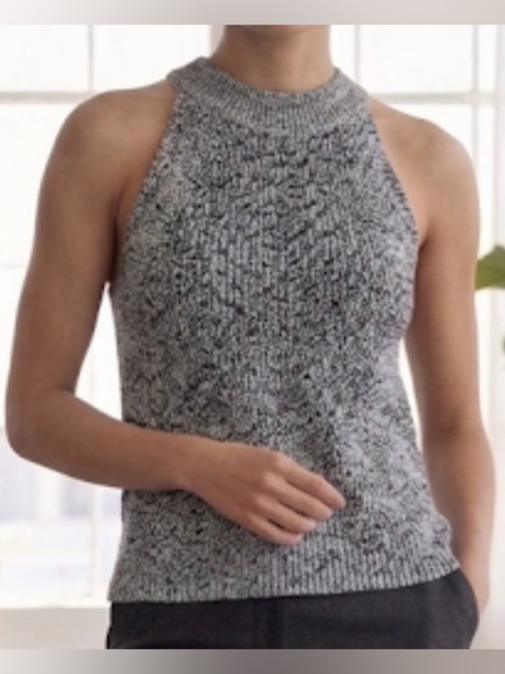 ❤️Aritzia Wilfred Crevier Knit Halter Tank Top in marled grey